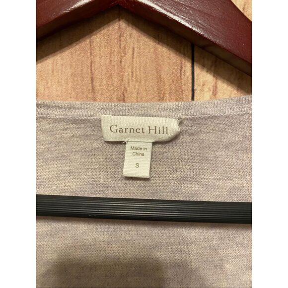 Garnet Hill Small 100% grey cashmere open front cardigan tie bottom - Picture 3 of 7